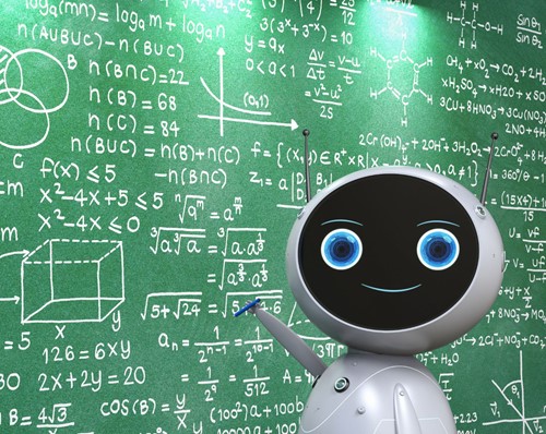Mathematics, Physics, Alogorthm part explaining by Robot
