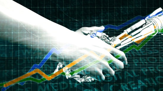Hand shake of Robotic hand and Human hand