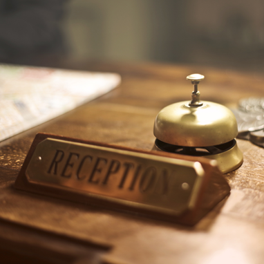 Reception sign and bell