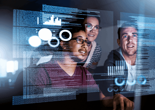 Man and woman coding is being done in laptop