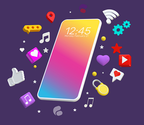 Mobile image indicating all features