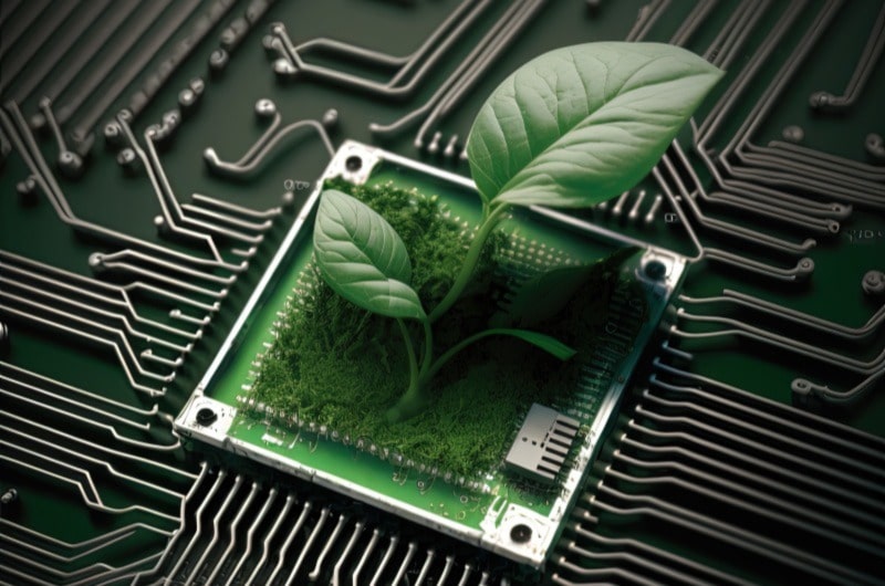 AI-Generated Image - Processor with a small plant