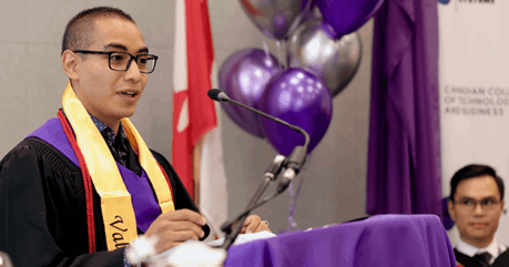 Convocation ceremony speech, posing for photo